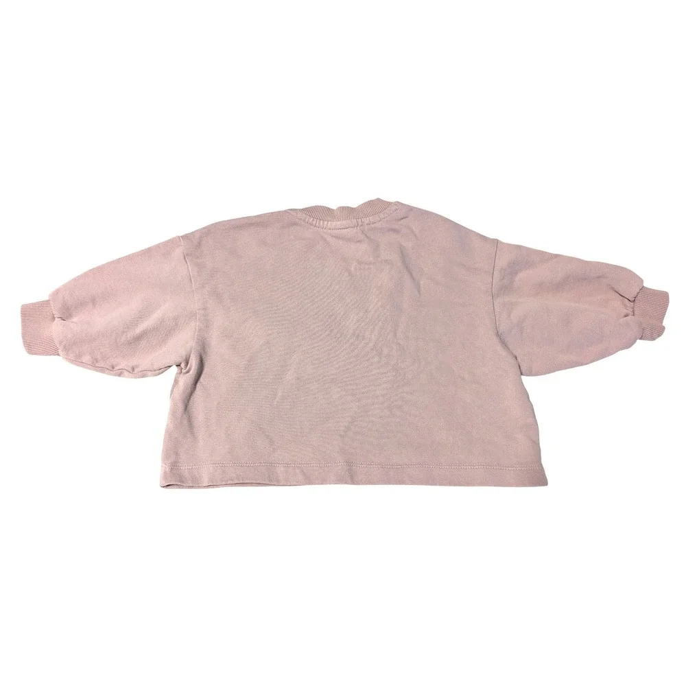 Hanna Andersson Kids Dusty Mauve Pink Balloon Sleeve Cotton Sweatshirt 90cm 3T